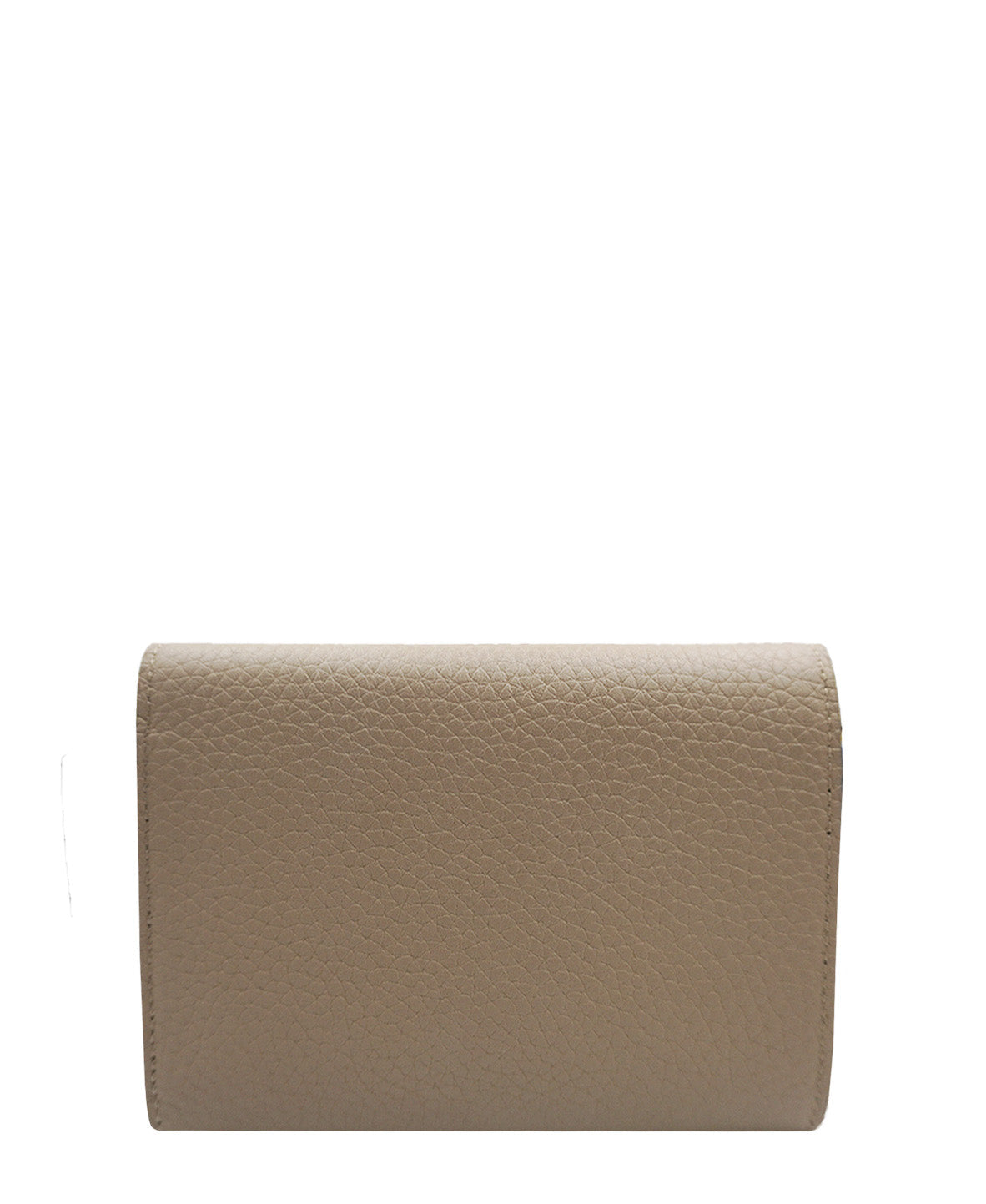 Capucines Compact Wallet in Taurillon Leather Cream