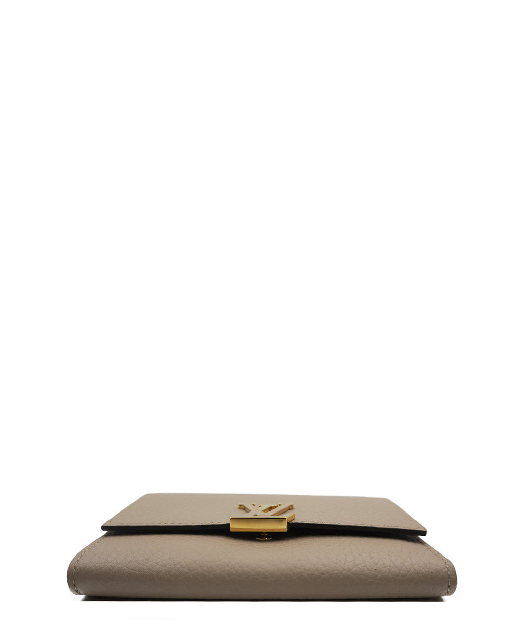 Capucines Compact Wallet in Taurillon Leather Cream