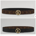 Louis Vuitton Circle Reversible Canvas and Leather Belt 85
