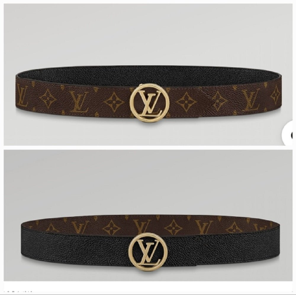 Louis Vuitton Circle Reversible Canvas and Leather Belt 85