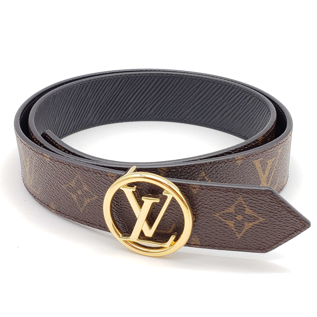Louis Vuitton Circle Reversible Canvas and Leather Belth 85