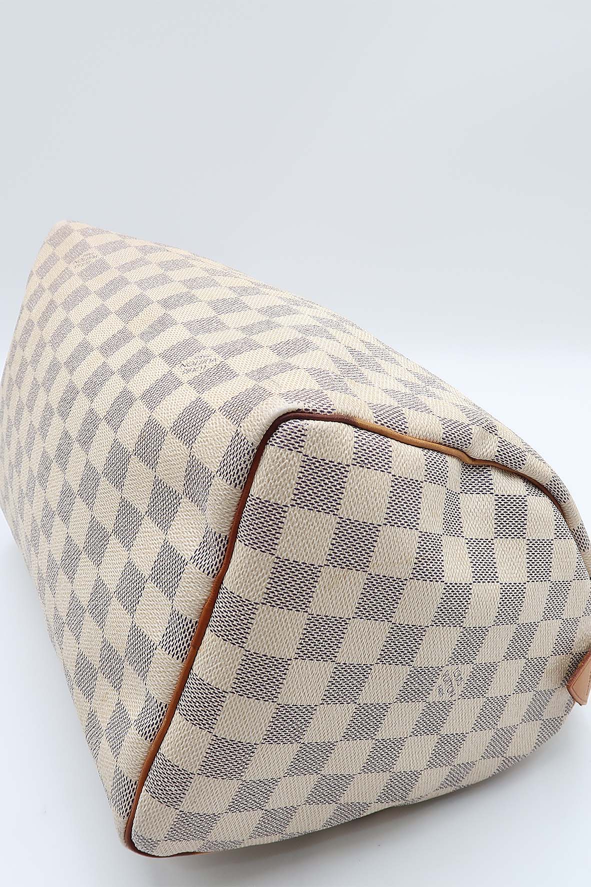 Damier Azur Speedy 30 White, Grey
