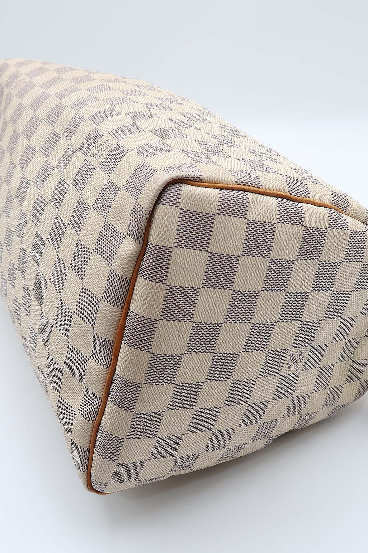 Damier Azur Speedy 30 White, Grey