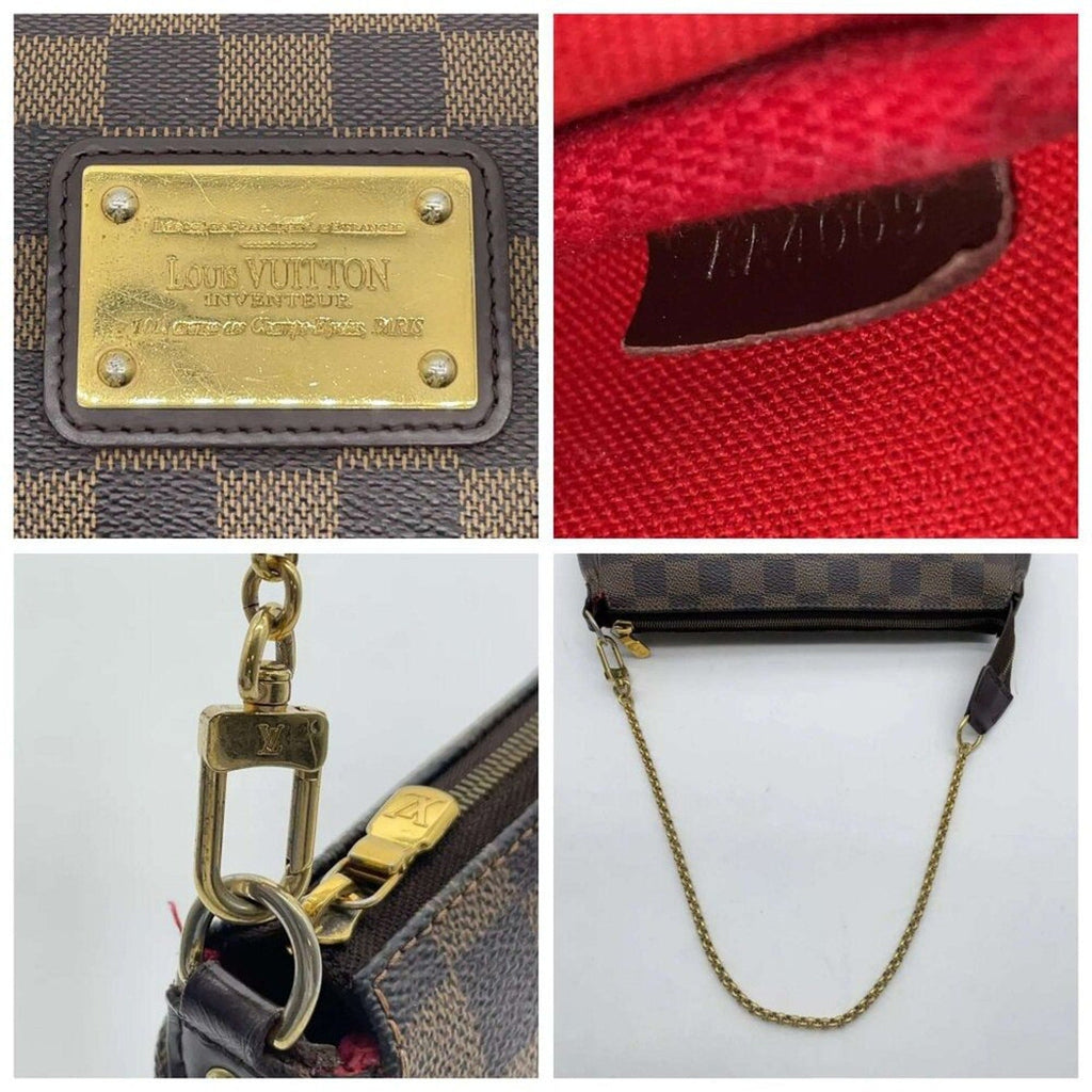 Louis Vuitton Damier Ebene Eva Shoulder Bag W/box