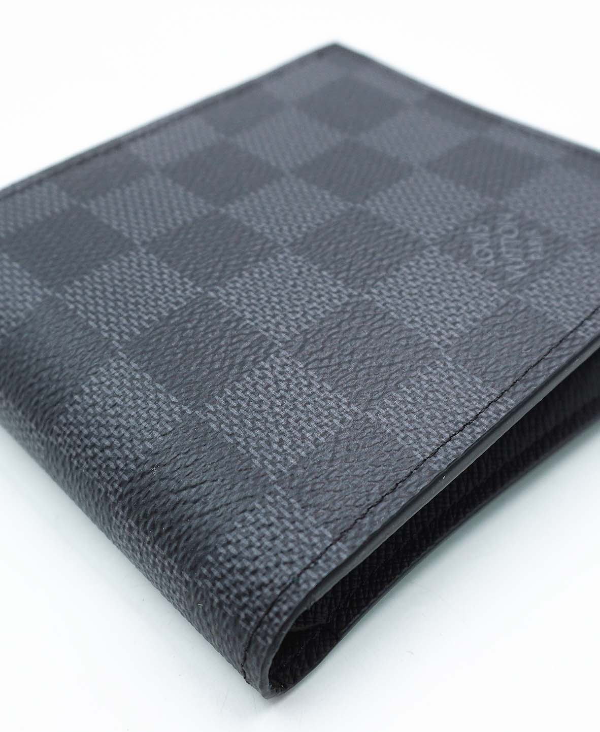 Damier Graphite Pattern Calfskin Marco Wallet Black, Grey, Multicolor