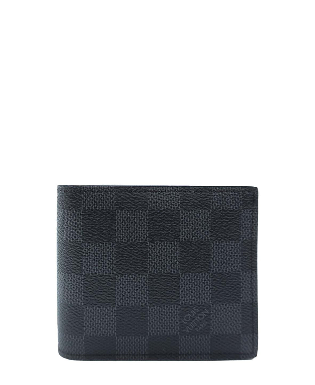 Damier Graphite Pattern Calfskin Marco Wallet Black, Grey, Multicolor
