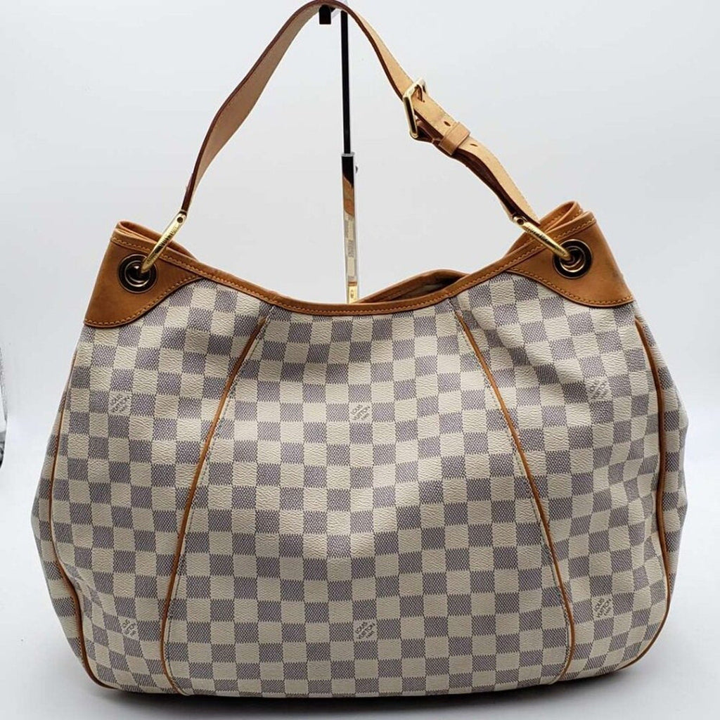 Louis Vuitton Galliera GM White Damier Azur Canvas Shoulder Bag