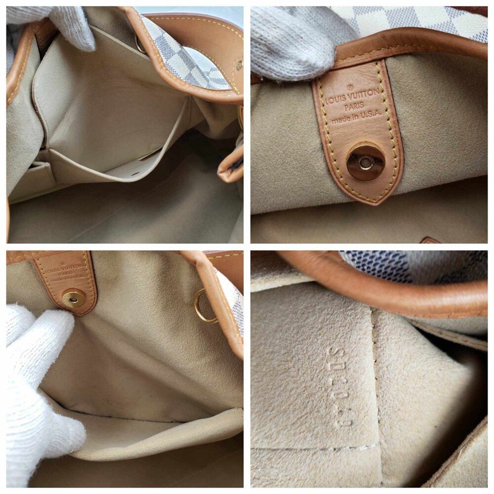 Louis Vuitton Galliera GM White Damier Azur Canvas Shoulder Bag