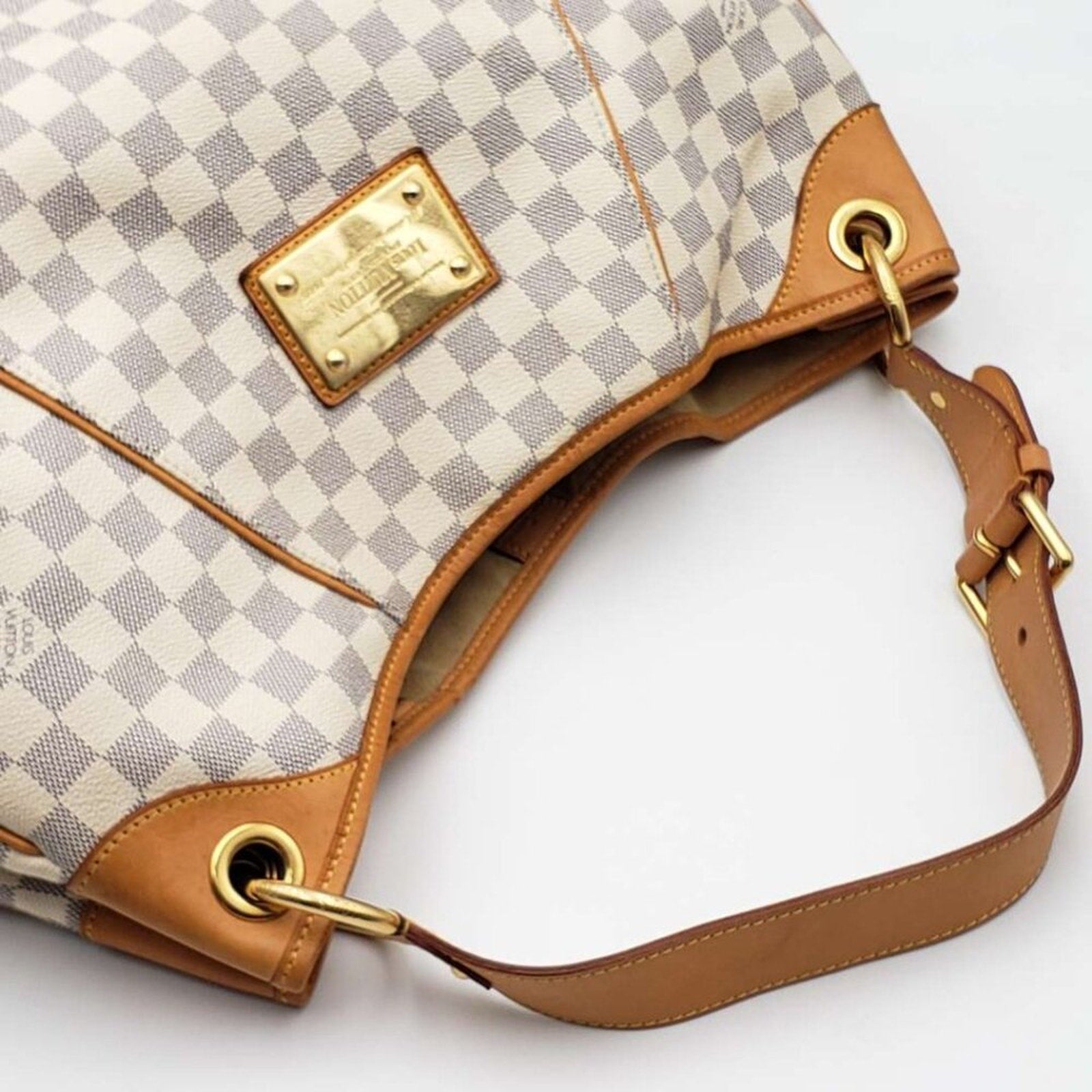 Louis Vuitton Galliera GM White Damier Azur Canvas Shoulder Bag