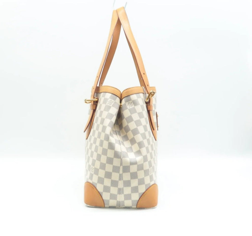 Louis Vuitton Hampstead White Damier Azur Canvas Shoulder Bag