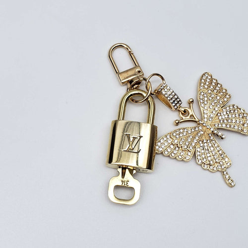 100%  Louis Vuitton Lock and Key with Unbranded Keychain, Keycharm, Bagcharm