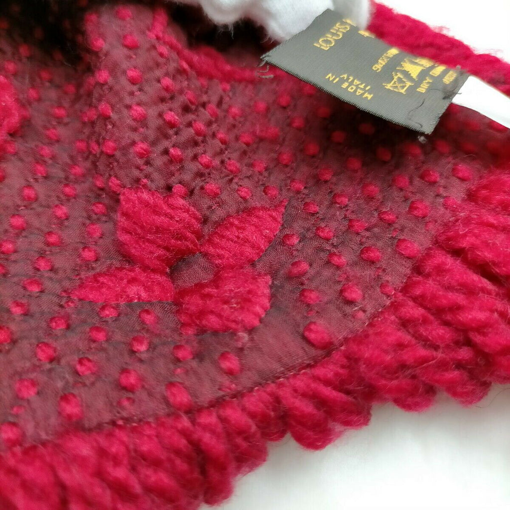 Louis Vuitton Logomania Red Wool Scarf
