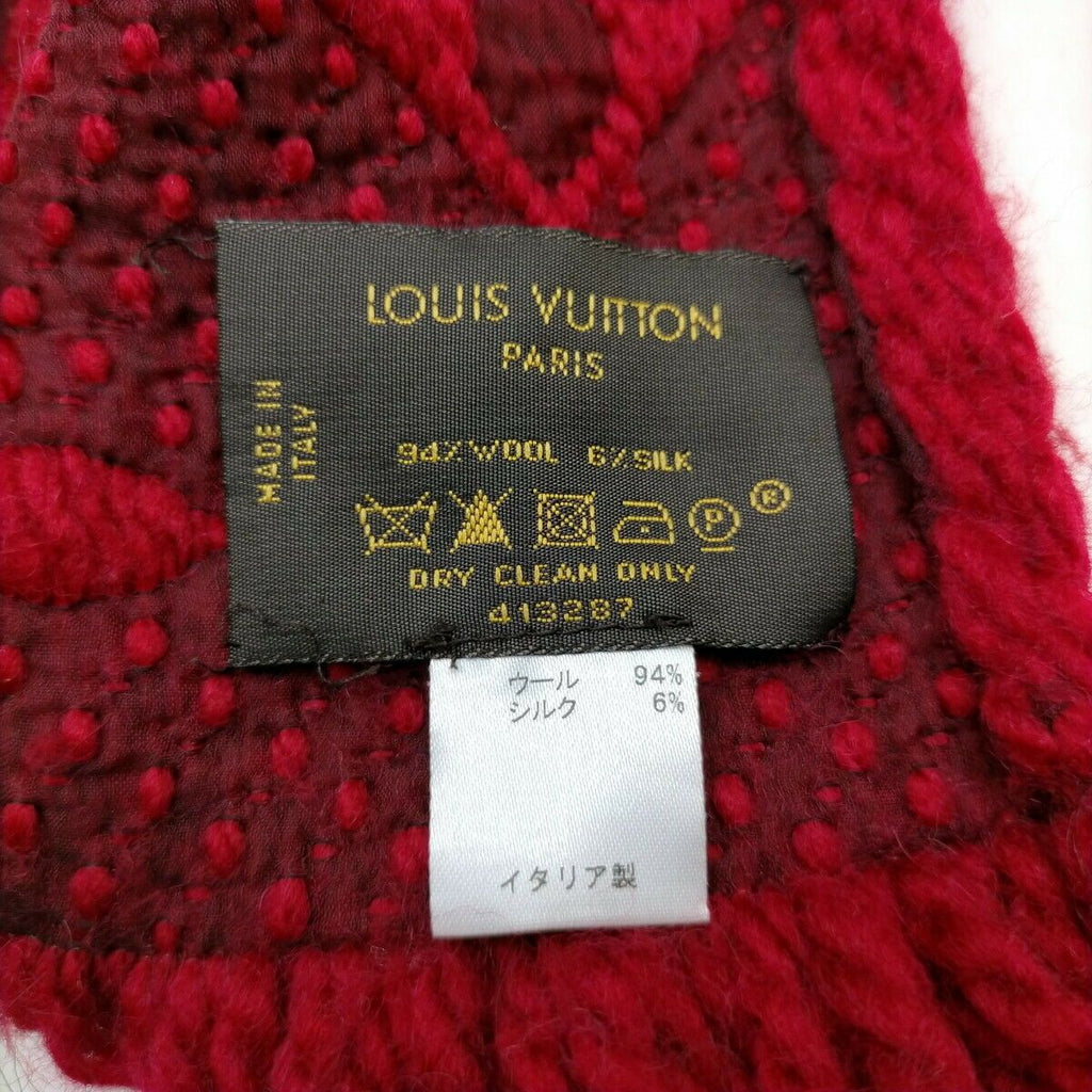 Louis Vuitton Logomania Red Wool Scarf