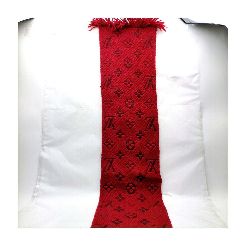 Louis Vuitton Logomania Red Wool Scarf