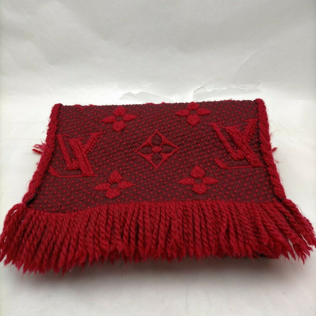 Louis Vuitton Logomania Red Wool Scarf