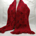 Louis Vuitton Logomania Red Wool Scarf