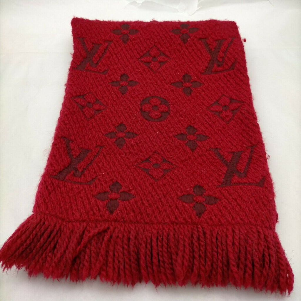 Louis Vuitton Logomania Red Wool Scarf