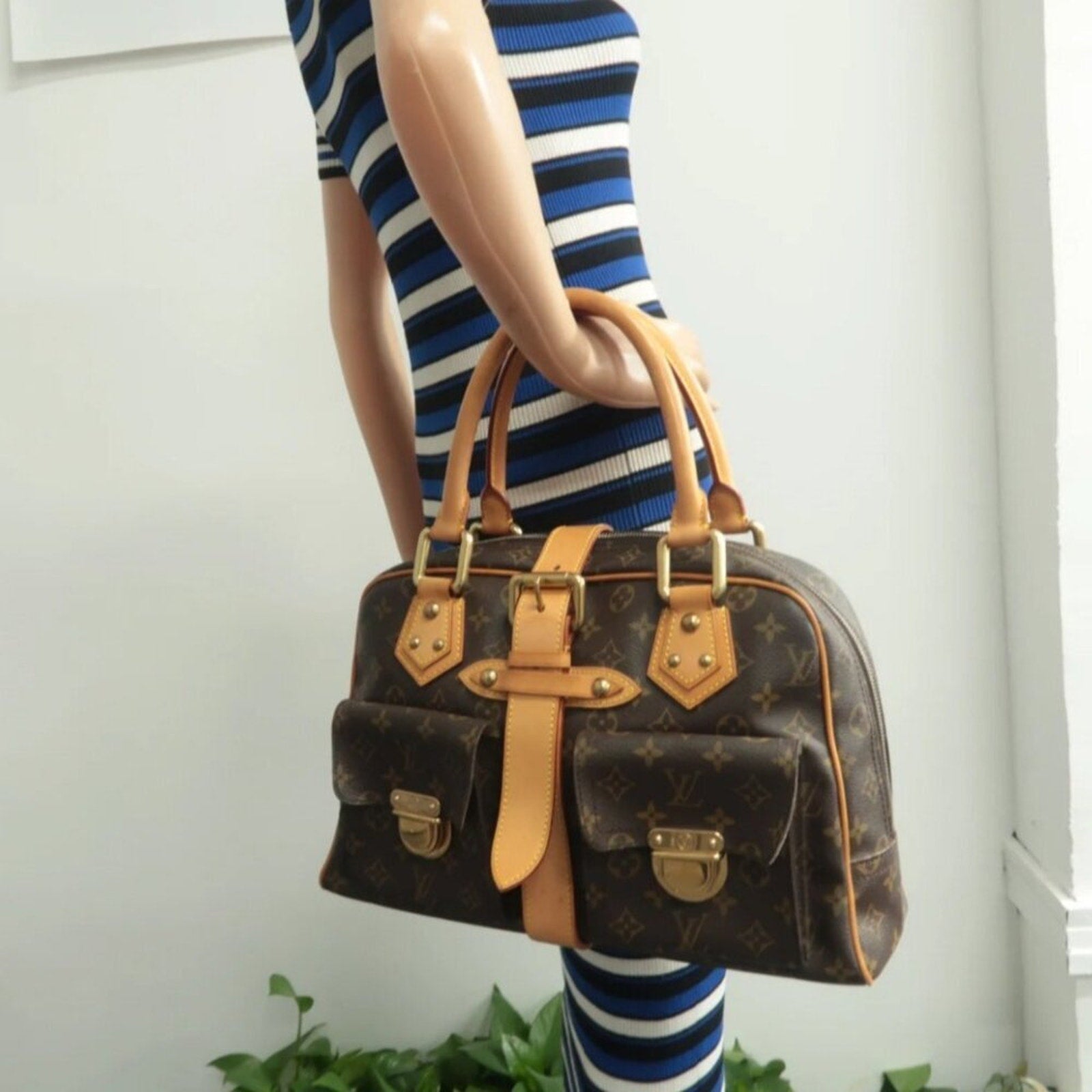 Louis Vuitton Manhattan Brown Monogram Canvas Tote Bag