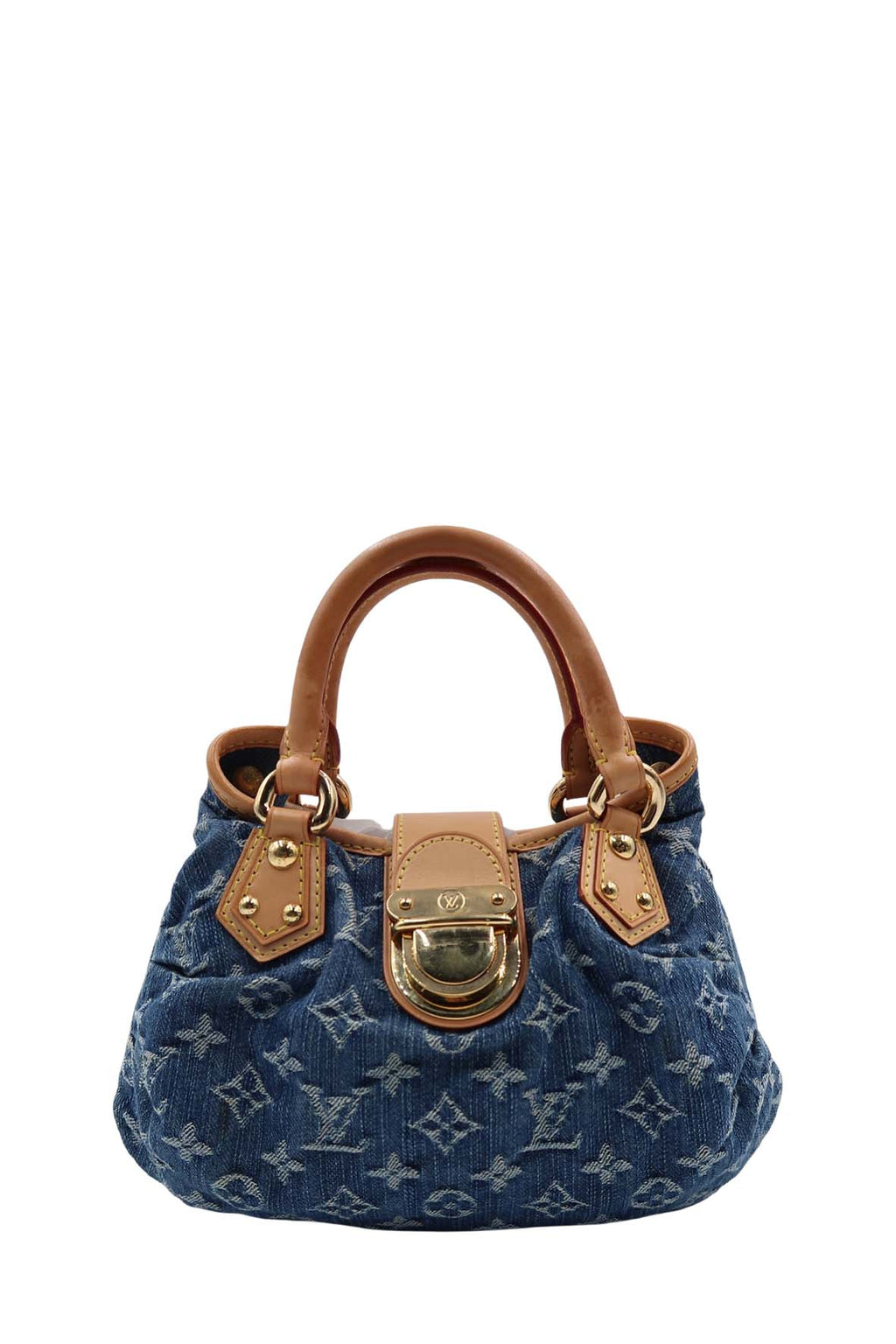 Monogram Pleaty Denim Handbag Blue
