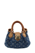 Monogram Pleaty Denim Handbag Blue