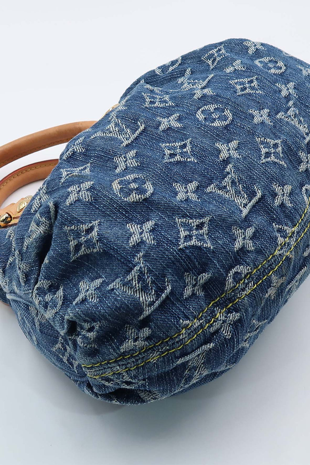 Monogram Pleaty Denim Handbag Blue