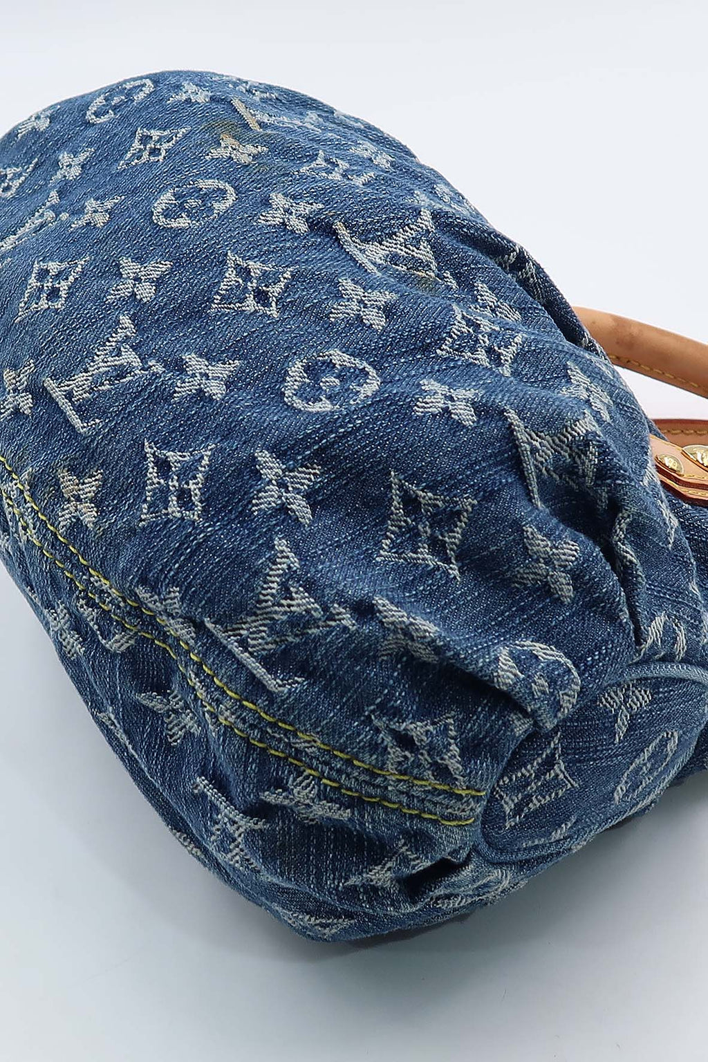 Monogram Pleaty Denim Handbag Blue
