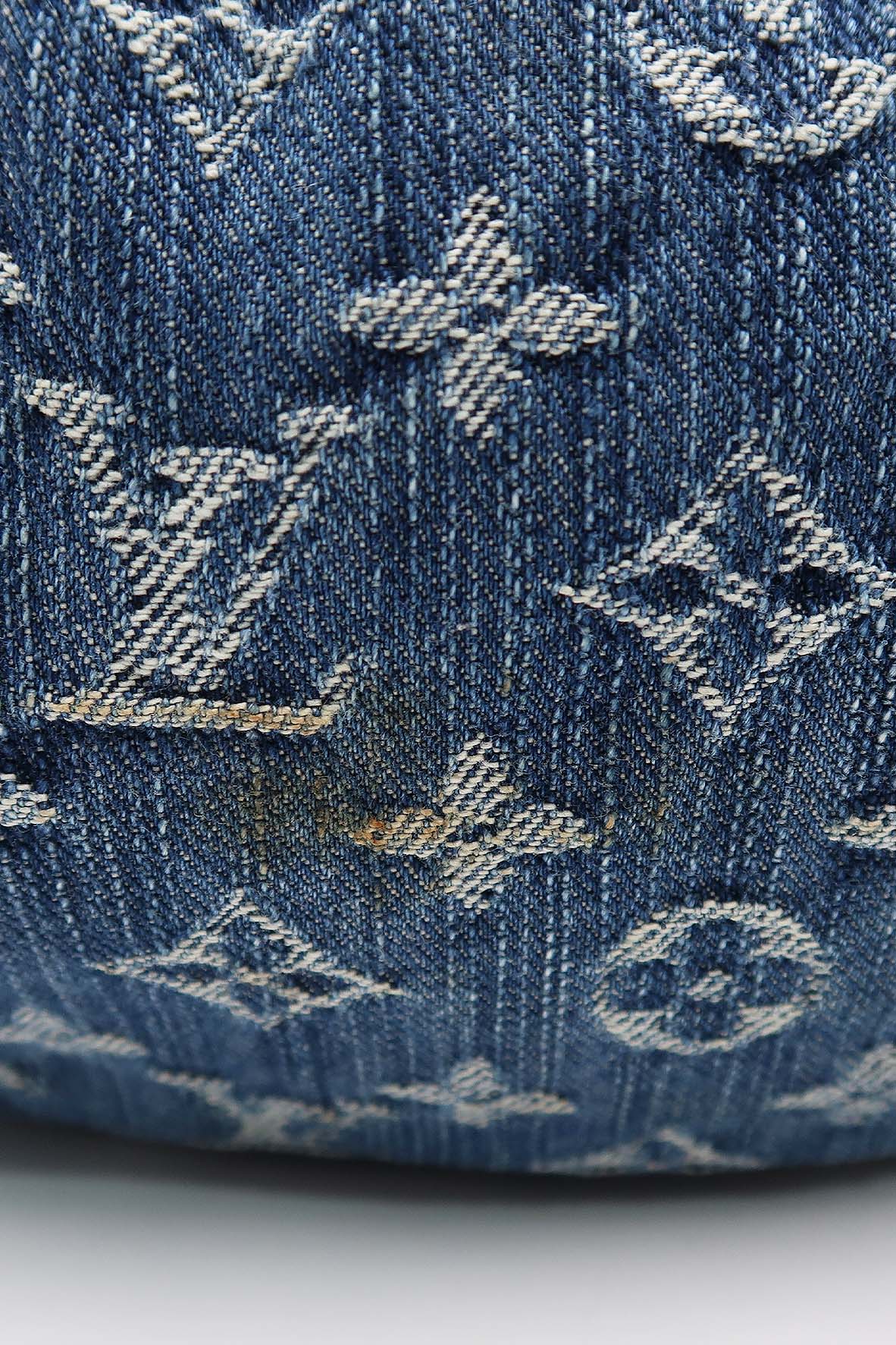 Monogram Pleaty Denim Handbag Blue