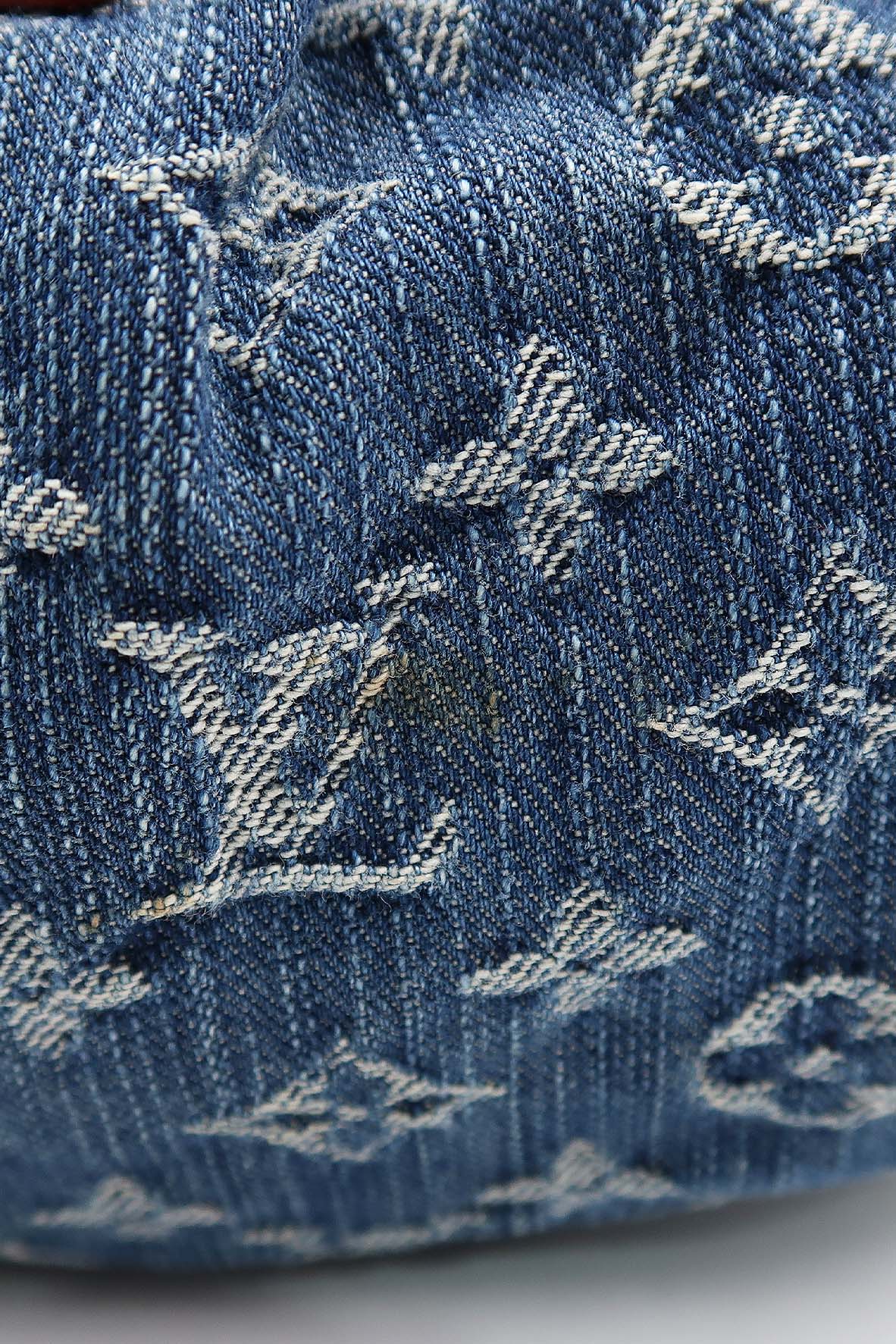 Monogram Pleaty Denim Handbag Blue