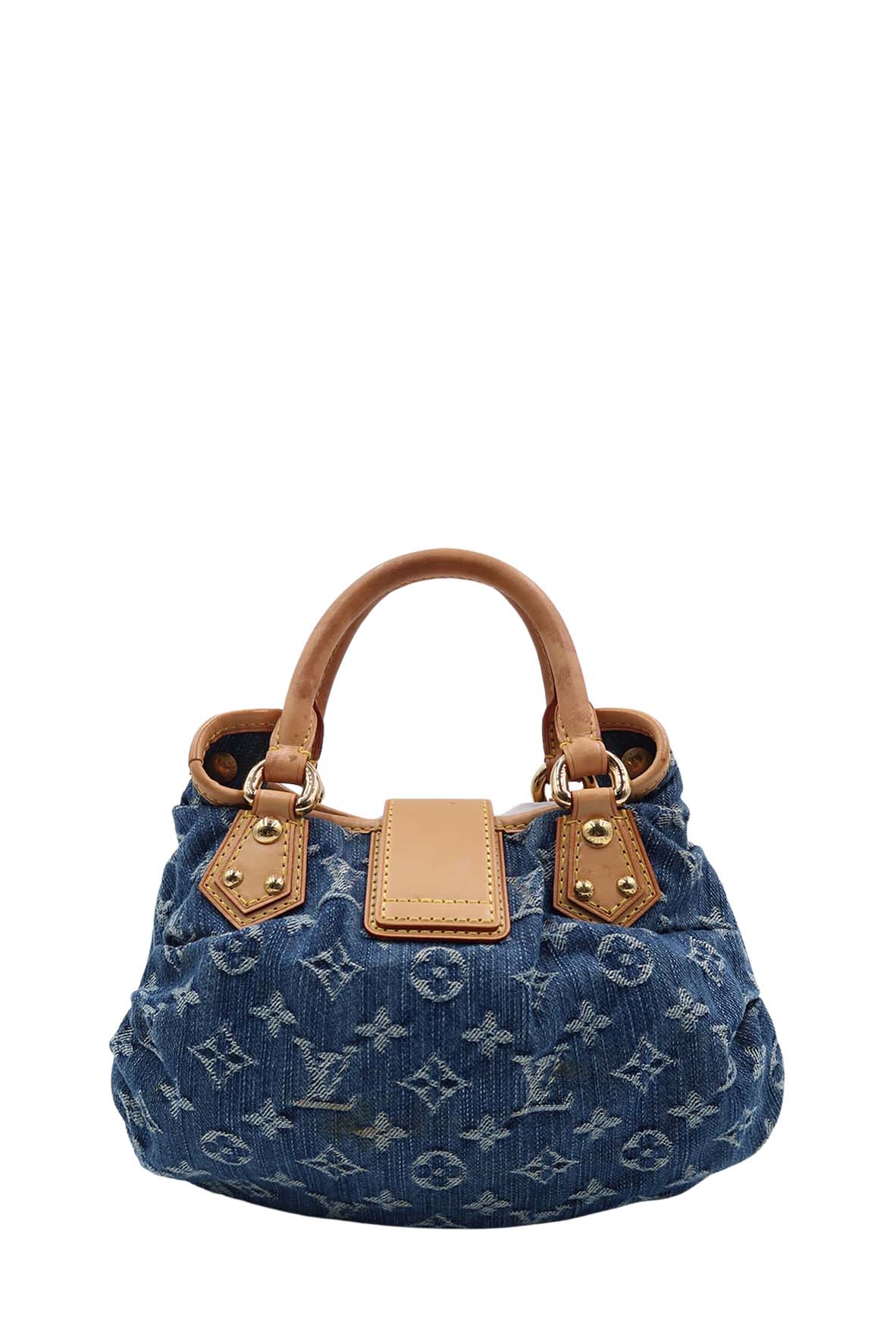 Monogram Pleaty Denim Handbag Blue