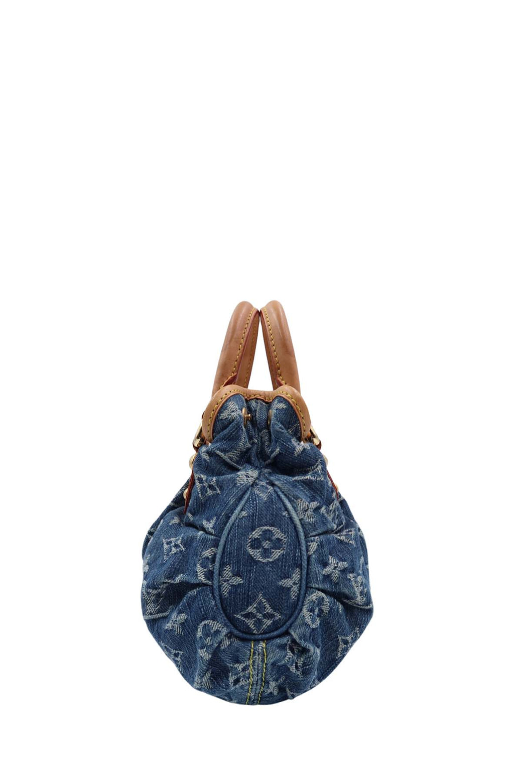 Monogram Pleaty Denim Handbag Blue