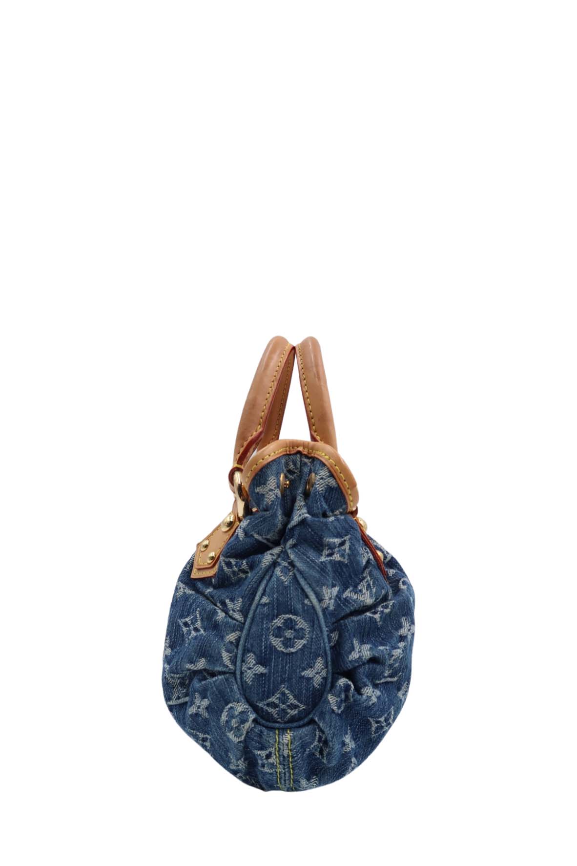 Monogram Pleaty Denim Handbag Blue