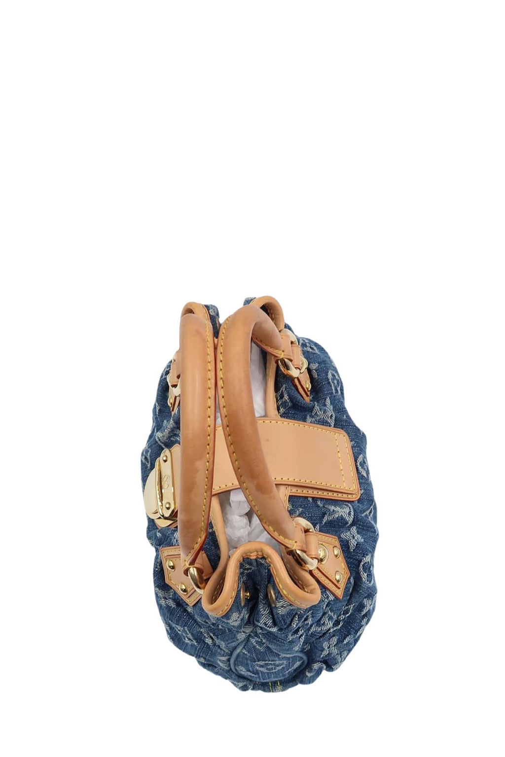 Monogram Pleaty Denim Handbag Blue