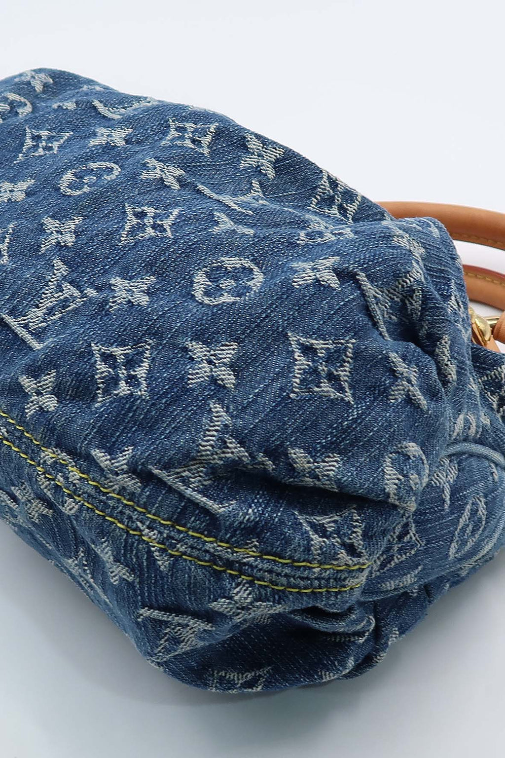 Monogram Pleaty Denim Handbag Blue