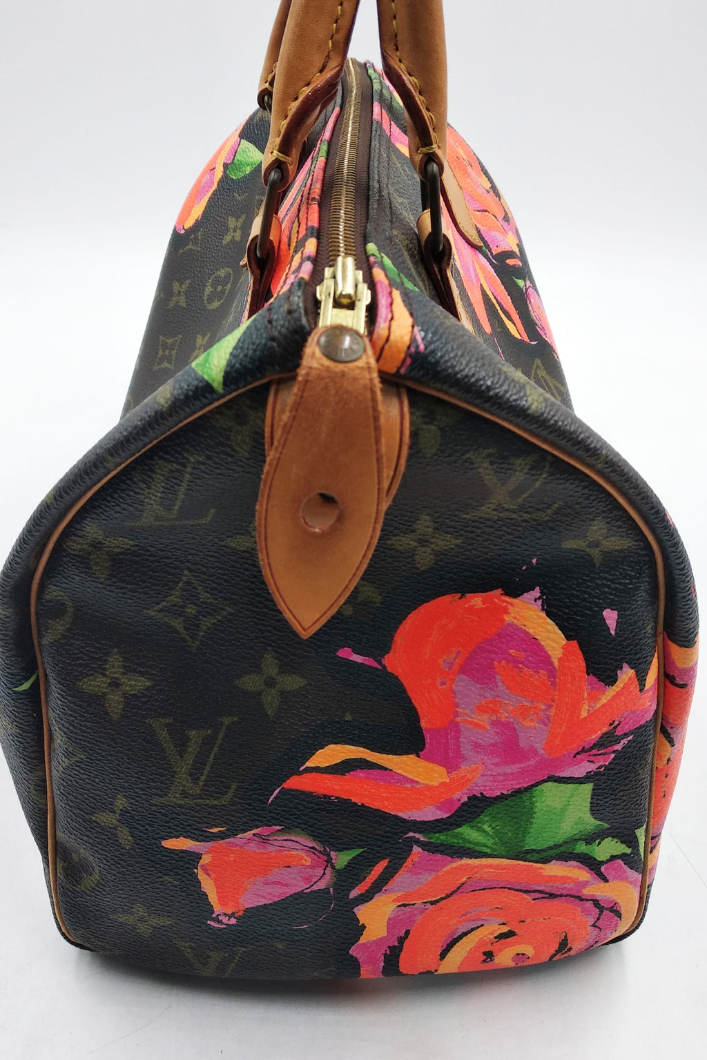 Monogram Roses Speedy 30 Brown Red
