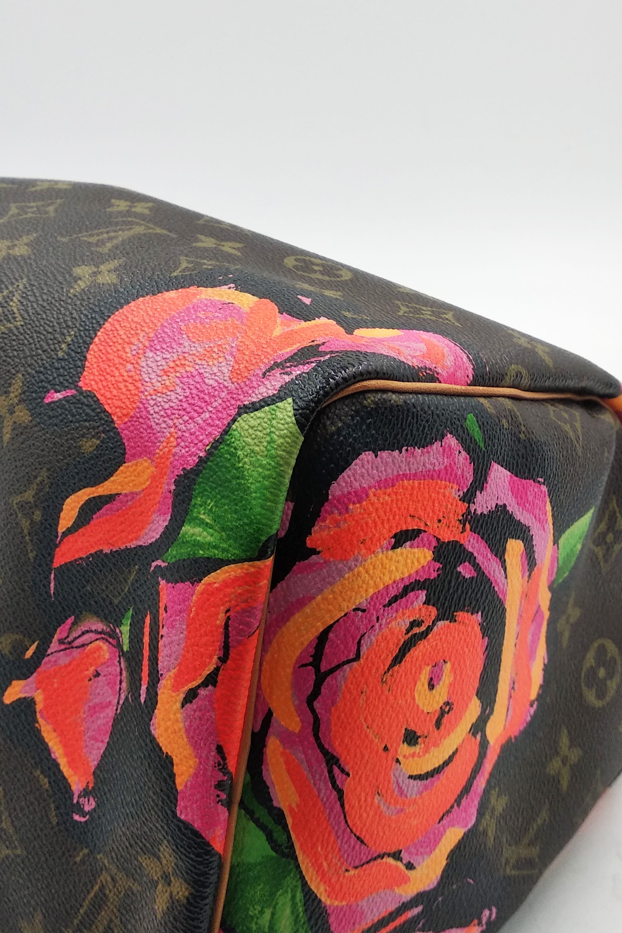 Monogram Roses Speedy 30 Brown Red