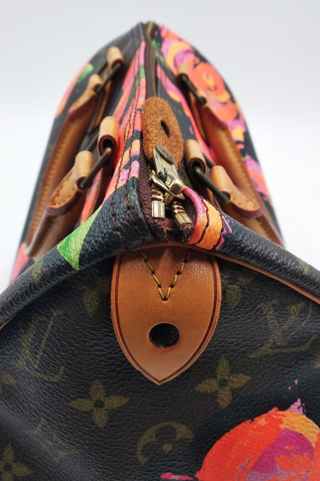 Monogram Roses Speedy 30 Brown Red
