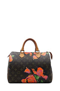 Monogram Roses Speedy 30 Brown Red