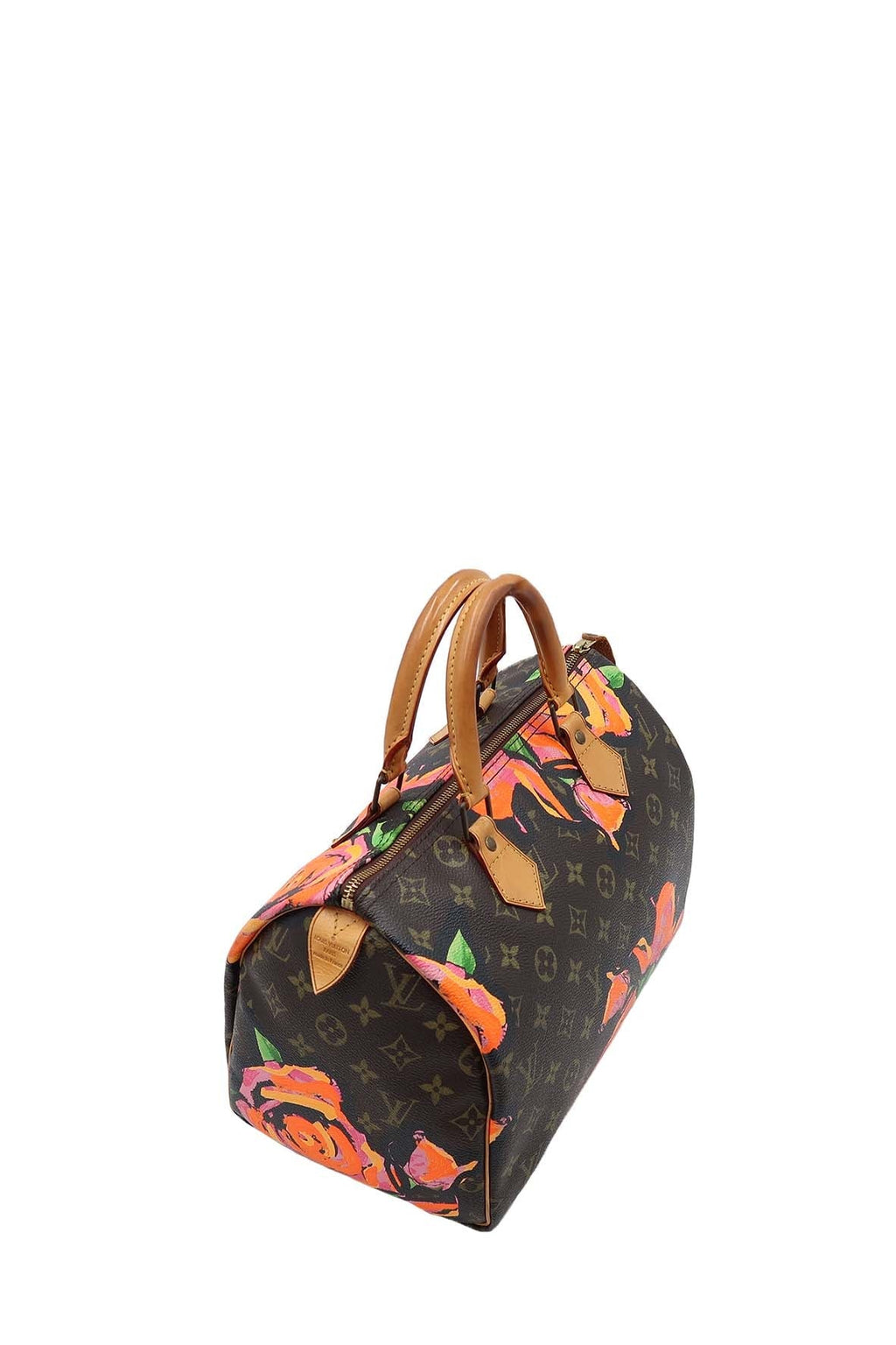 Monogram Roses Speedy 30 Brown Red