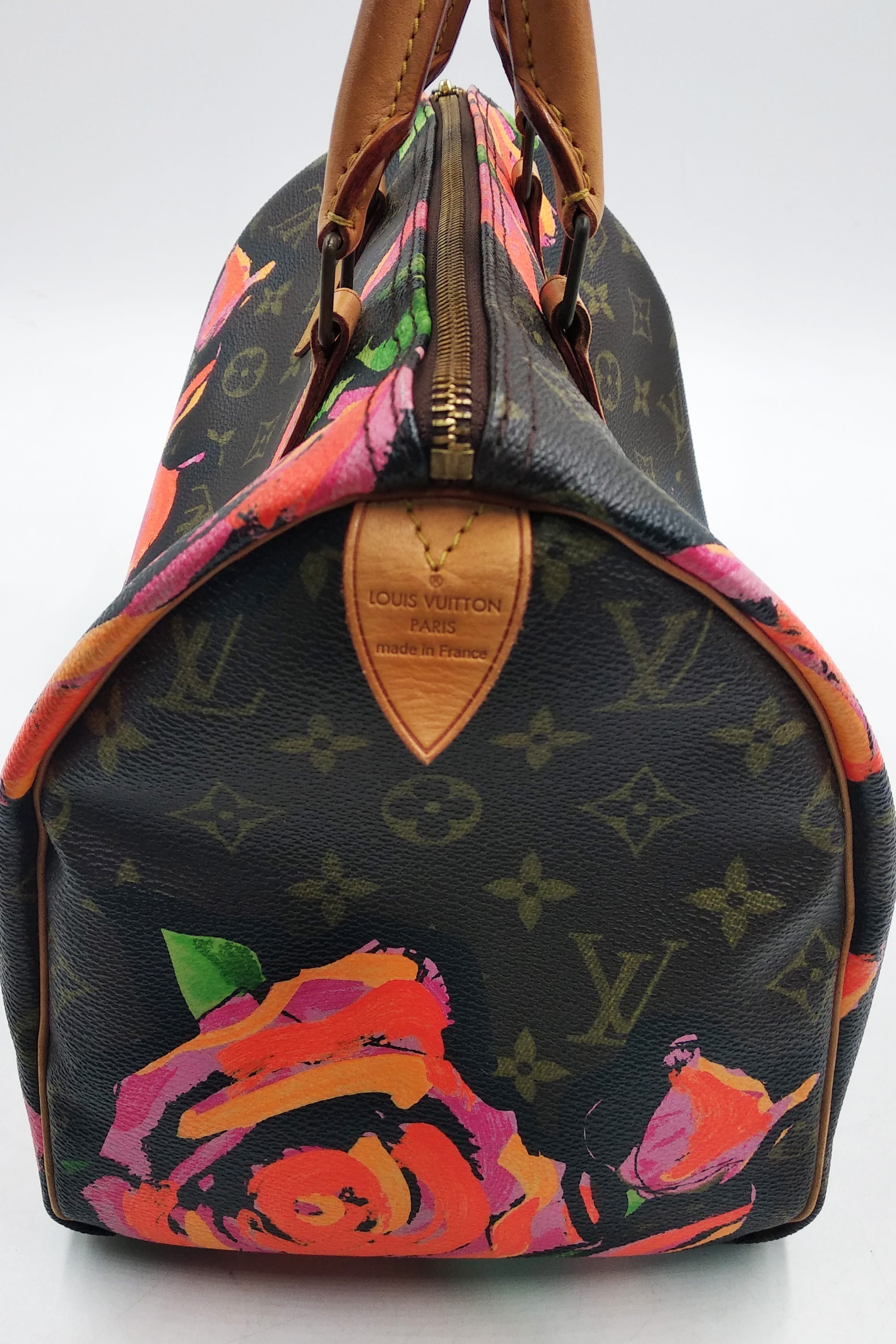 Monogram Roses Speedy 30 Brown Red