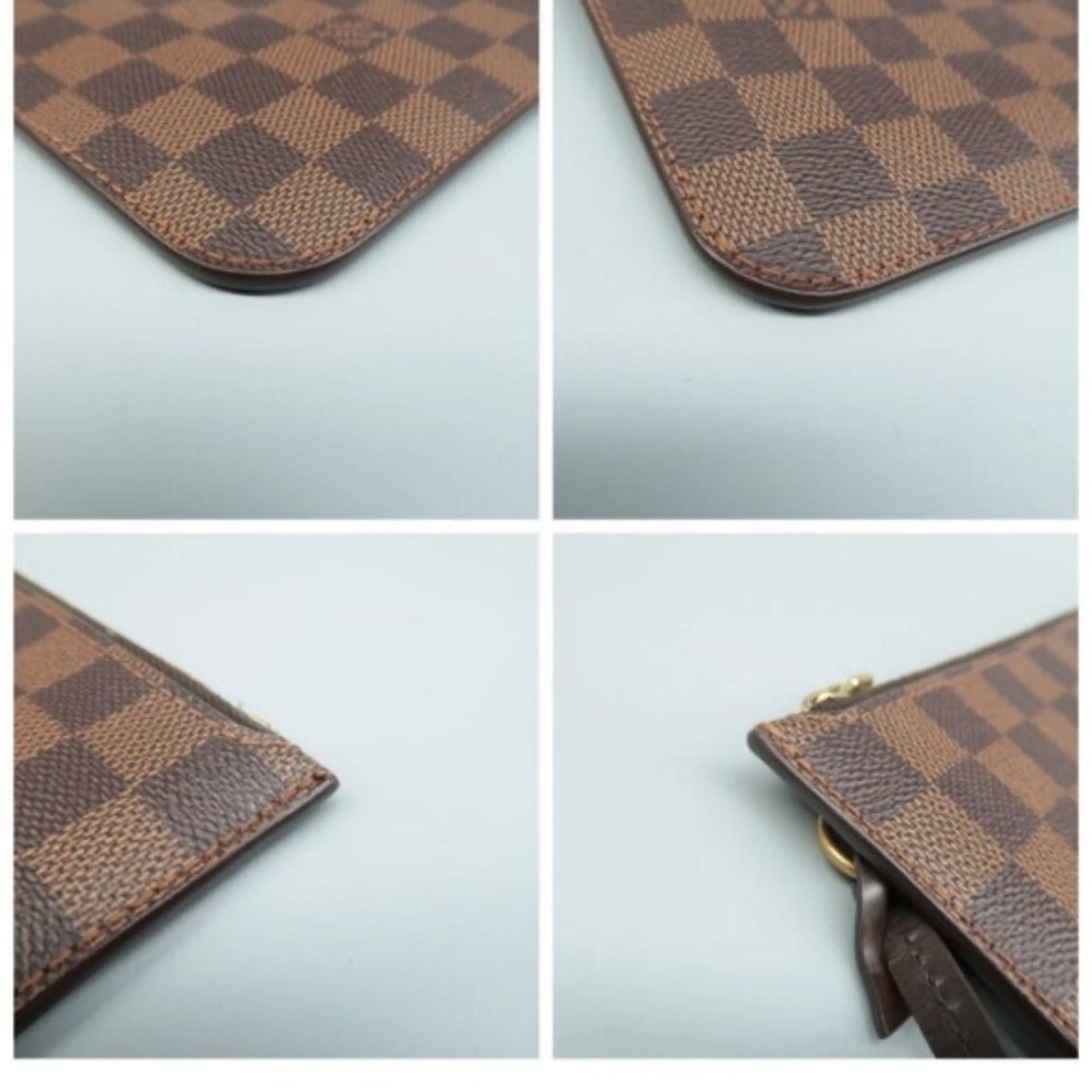Louis Vuitton Neverfull Brown Damier Ebene Canvas Pouch