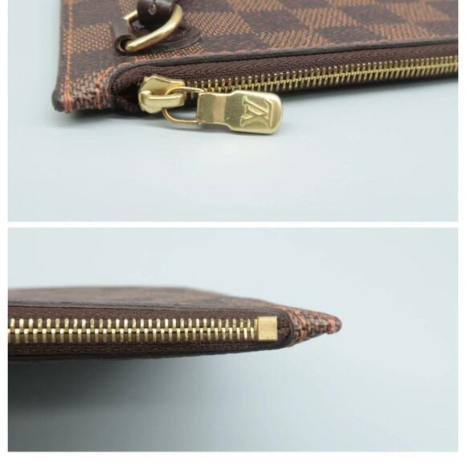 Louis Vuitton Neverfull Brown Damier Ebene Canvas Pouch