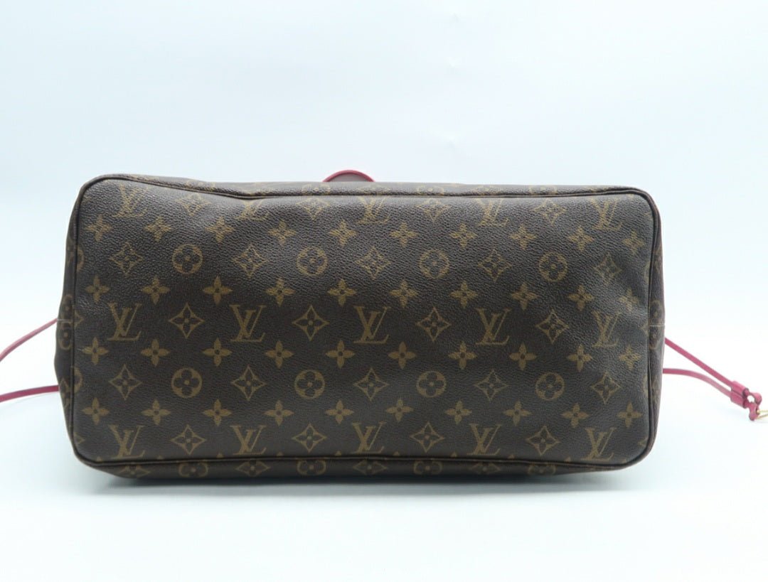 Louis Vuitton Neverfull GM Brown & Fuchsia Canvas Tote Bag