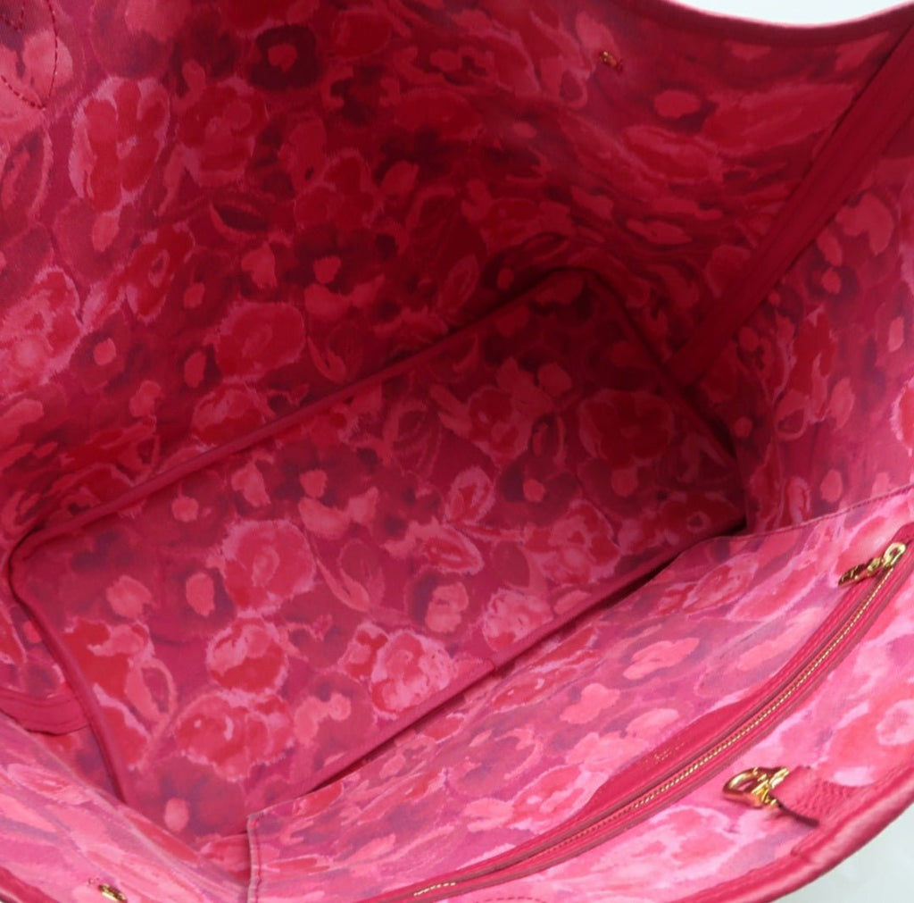 Louis Vuitton Neverfull GM Brown & Fuchsia Canvas Tote Bag