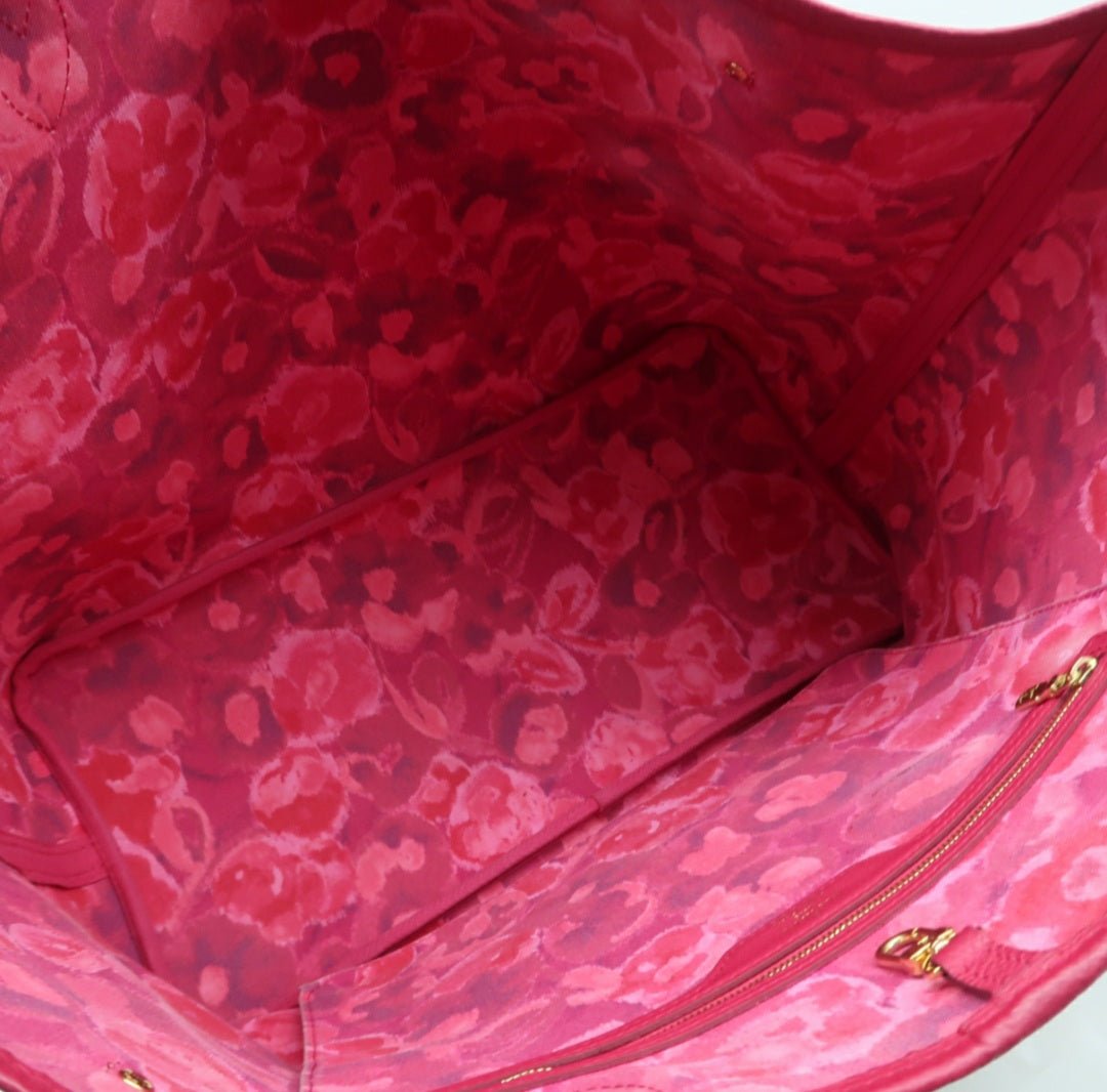 Louis Vuitton Neverfull GM Brown & Fuchsia Canvas Tote Bag
