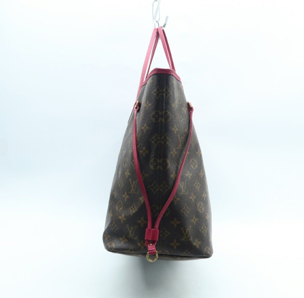 Louis Vuitton Neverfull GM Brown & Fuchsia Canvas Tote Bag