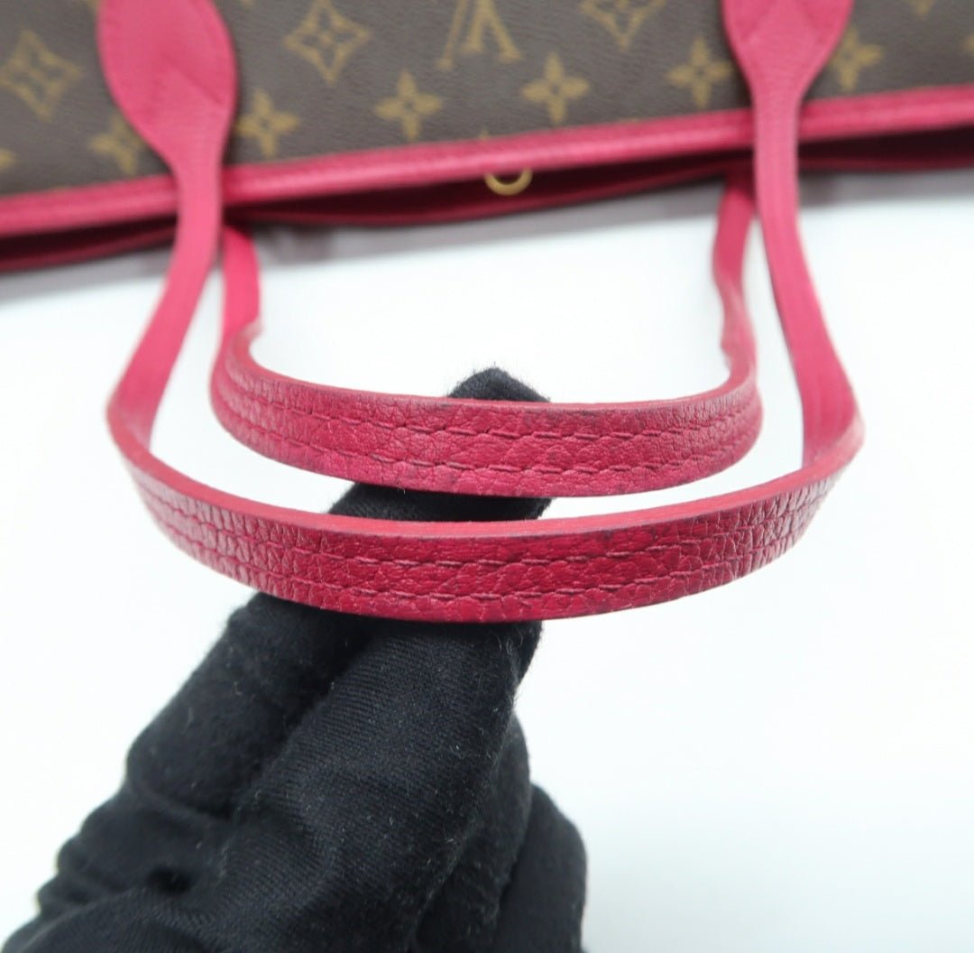 Louis Vuitton Neverfull GM Brown & Fuchsia Canvas Tote Bag