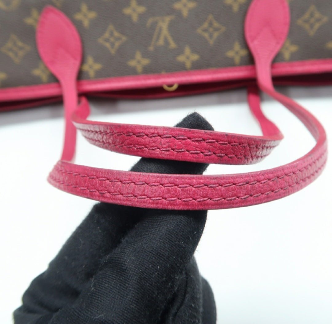 Louis Vuitton Neverfull GM Brown & Fuchsia Canvas Tote Bag