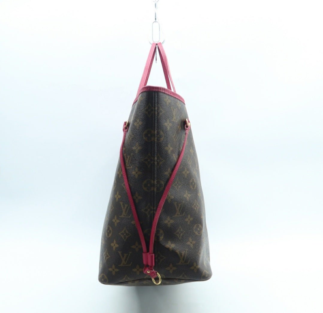 Louis Vuitton Neverfull GM Brown & Fuchsia Canvas Tote Bag