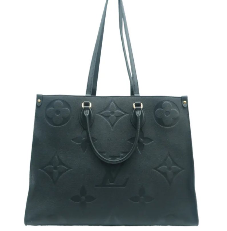 Louis Vuitton Onthego Black Monogram Leather Satchel Bag