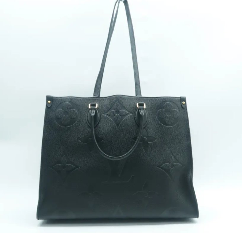 Louis Vuitton Onthego Black Monogram Leather Satchel Bag